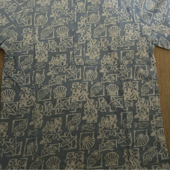Leon Levine Polo Shirt Women's S Short Sleeve Blouse Beach Sea Shell Print - Picture 2 of 4